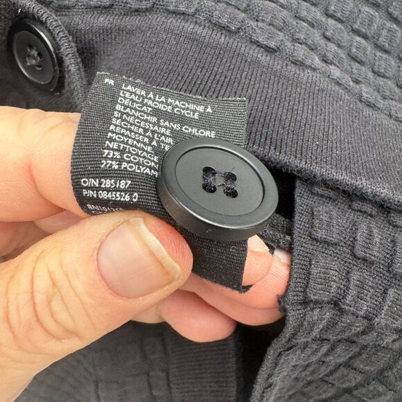 COS Waffle Jacket Button Front Black Long Sleeves Pockets Cotton Women's size Me - Picture 6 of 7